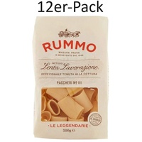 12er-Pack Rummo Pasta Paccheri N°111,Italienische Nudeln Hartweizengrieß,500g
