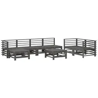 vidaXL 8-tlg Garten-Lounge-Set Grau Massivholz Kiefer Modell 14