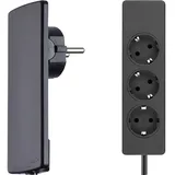 EVOline 151000156100 Steckdosenleiste 3fach Schwarz Schutzkontakt 1St.