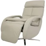 Mendler Relaxsessel HWC-L11, Design Fernsehsessel TV-Sessel Liegesessel, Liegefunktion drehbar, Voll-Leder - grau