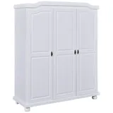 freiraum Kleiderschrank Bastian (BxHxT 150 x 180 x 56 cm) aus Massivholz in Weiss mit 3 Türen und 5 Einlegeböden weiß