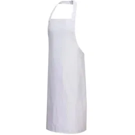 PORTWEST Polyester/Baumwoll Latzschürze, Größe: Einheitsgröße, Farbe: weiß