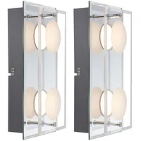GLOBO LED Wandleuchte dimmbar Spiegellampe Flurleuchte 2 flammig Wohnzimmerlampe