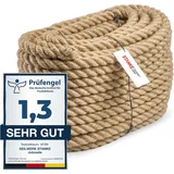 STANKE Seil Juteseil gedreht 30mm Kordel Tauwerk Kratzbaum (Naturseil), imprägniert beige|braun Ø 30 mm x 500 cm