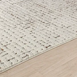 livabliss Zadar Wohnzimmer modern – Abstrakt Design in Marmor Optik für Wohnzimmer 160x213 cm, Esszimmer, Schlafzimmer - Marmor e groß, weicher Kurzflor in Orange, Braun, Creme