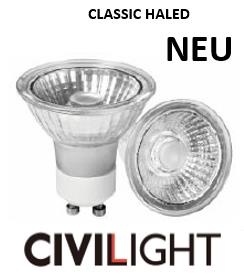 CLASSIC HALED NEU Civilight GU10 Strahler KC75T5-22822 GU10 230 Volt 5W 500lm 2700K Patentierte Optik