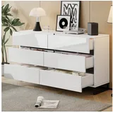 stilvora Sideboard 140 x 78,5 x 39,5 cm Weiß / Schwarz