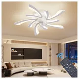 Euroton Deckenventilator Deckenventilator LED Beleuchtung Deckenlampe Fernbedienung, Nicht zutreffend weiß