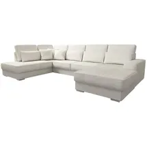 Fun Möbel Wohnlandschaft, Beige, Ottomane links, 401x88x226 cm, Wohnzimmer, Sofas & Couches, Wohnlandschaften, Wohnlandschaften in U-Form