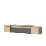 Sconto Light Line 10 TV-Lowboard 223 cm grau Holzwerkstoff