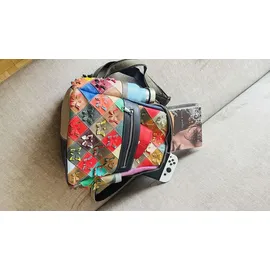 KMISSO City Backpack Patchwork Rucksack Rot