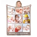 Personalisierte Decke Mit Foto,Fotodecke Mit Eigenem Foto,Worten Bild Collage Individuelle Decken, Geburtstags-Souvenir-Geschenke Personalisierte Decke für Vater, Mutter, Kinder, Hunde, Freunde