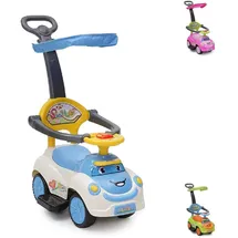 Moni Rutschauto SMILE 3 in 1, Schubstange, Sonnendach, Fußstützen, Sicherheitsbügel blau