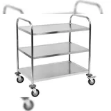 TRIZERATOP Servierwagen, Küchenwagen, Abräumwagen 3 Böden 860x530x950mm Edelstahl