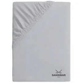 Sansibar Spannbettlaken Jersey-Baumwolle 100 x 200 cm silber