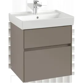 Villeroy & Boch Collaro Waschtischunterschrank C008B0AB 55,4x54,6x44,4cm, Waschbecken mittig, LED-Beleuchtung, Black oak