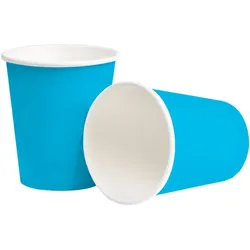 10 Pappbecher türkis blau mit Bio-Beschichtung