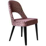 Casa Padrino Luxus Art Deco Esszimmer Stuhl Rot / Weiß / Schwarz 49 x 61 x H. 89 cm - Art Deco Küchenstuhl mit Muster - Esszimmer Möbel - Luxus Möbel - Art Deco Möbel - Luxus Einrichtung