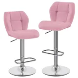 Yaheetech Barhocker (2 St), 1/2/4/6er-Set Barstühle Küchenstühle Bistrohocker höhenverstellbar rosa
