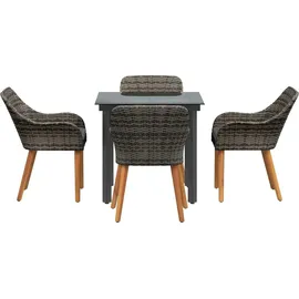 vidaXL Garten Essgruppe 5-tlg. Grau
