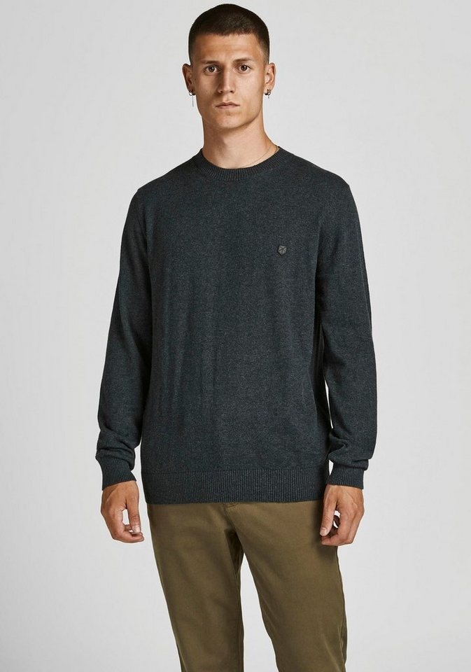 Jack & Jones Rundhalspullover BLURAY CASHMERE KNIT grau S (48)