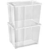 Gardissimo 2er-Set Aufbewahrungsbox Kunststoff Klarsichtbox Belüftung 20L