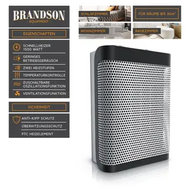 Brandson Keramikheizgerät 1500 W Silber/Schwarz