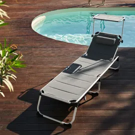 Tectake tectake® Sonnenliege Lorella gepolstert, klappbar