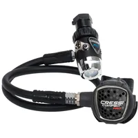 Cressi Erwachsene Atemregler Mc9-sc Compact Pro - Din 300, Schwarz/Silber, HX782100