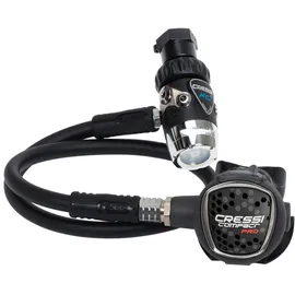 Cressi Erwachsene Atemregler Mc9-sc Compact Pro - Din 300, Schwarz/Silber, HX782100