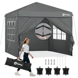 Sekey Faltpavillon 3 x 3 m inkl. 4 Seitenteile Grau