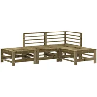 vidaXL 4-tlg. Garten-Lounge-Set Kiefernholz Imprägniert