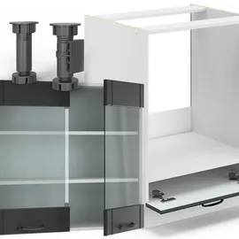 Vicco Winkelküche Fame-Line L-Form 160 x 190 cm Anthrazit/Weiß