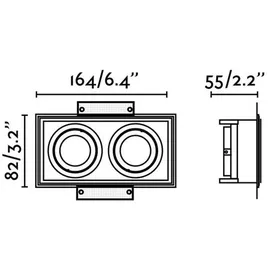 FARO HYDE SQ 2L Einbauleuchte 2 GU10 quadratisch weiß