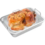 onlyfire Bräter mit Rost 40 x 29,5 x 10 cm