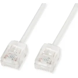 Roline 21.15.4475 RJ45 Patchkabel Cat.6A (Class EA), LSOH, slim, extra kurzer Stecker, weiß, 5 m