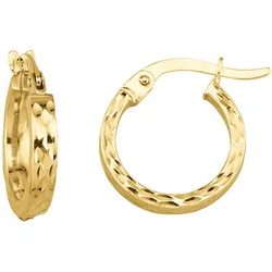 Paar Creolen FIRETTI "Schmuck Geschenk Gold 375 Ohrschmuck Ohrringe Struktur", gold (gelbgoldfarben), Ohrringe, Damen, Gelbgold 375