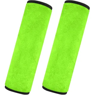 Auto-Sicherheitsgurt-Bezüge, 2 Stück, weicher Auto-Gurtschutz, Auto-Sicherheitsgurt, Schulterpolster, Autozubehör für Erwachsene und Kinder, Größe M, fluoreszierendes Grün