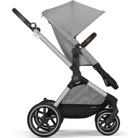 Cybex EOS Lux Kinderwagen (2-in-1 Kinderwagen), Cybex Kinderwagen Gestell:Silver, Farbe:Stone Grey