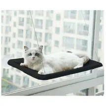 debuns Fenster-katzenhängematte – Geeignet Für Große Katzen Bis 25 Kg, Lounge-sessel, Haustierbett – Geeignet Für Große Fenster – Hängendes Katzenbett – Schwarz - Lablanc