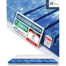 AM Qualitätsmatratzen 7-Zonen Deluxe Gelschaum-Topper 90 x 200 cm