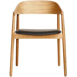 Andersen Furniture - AC2 Stuhl, Eiche matt lackiert / Leder schwarz