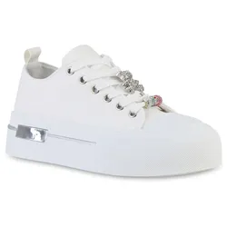Damen Plateau Sneaker in Weiss