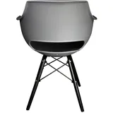 ab:stil.art.moebel Esszimmerstuhl Schalenstuhl grau Holzfüße schwarz LEA