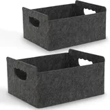 Filzkorb Aufbewahrungskorb aus Filz, Organizer Box für Schrank & Regal, Faltbare