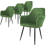 ML-DESIGN Stuhl Esszimmerstuhl ergonomisch & gepolstert, Esstischstuhl mit Rückenlehne (4 St), Wohnzimmerstuhl Salbei Samtbezug Küchenstuhl Polsterstuhl grün