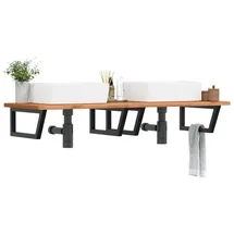 vidaXL Waschtisch-Halterungen 2 Stk. Schwarz Trapezförmig Stahl, vidaXL