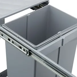Relaxdays Einbaumülleimer 2-fach 20 l Grau