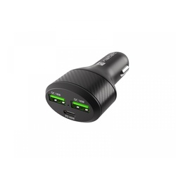Natec Coney Autoladegerät - 2x USB-A 1x USB-C 84W PD 3.0 - Schwarz