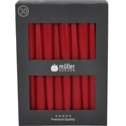 Müller Kerzen Spitzkerzen, karminrot 2212452491 , 1 Packung = 30 Stück, (Ø x H): 22 x 245 mm